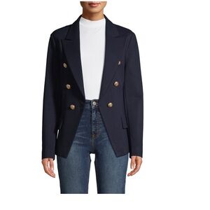 NWT Women’s Navy Double Breasted Blazer with Metallic Buttons Size XS
